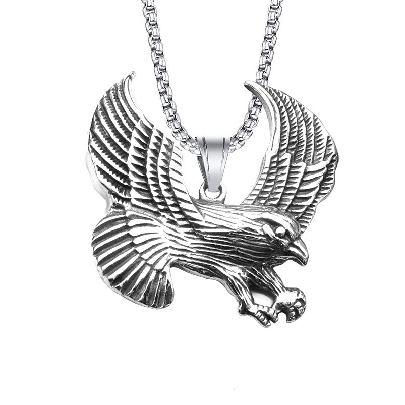 Wholesale Vintage Titanium Snake Gemstone Pendant Necklace